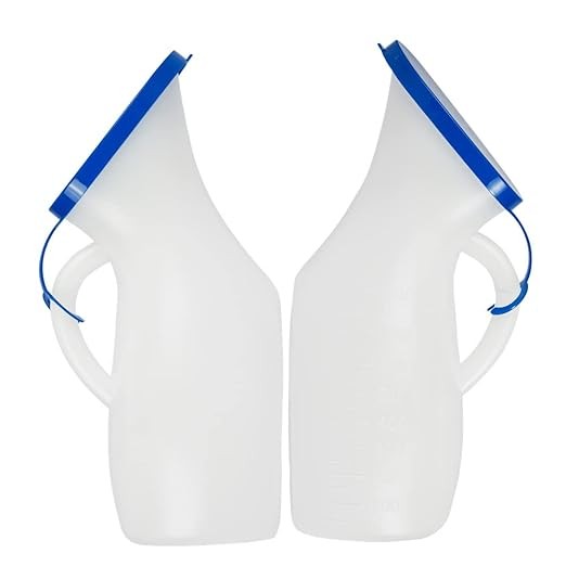Portable and Safe Medical Grade Plastic Urine pot with cap for Female - 1000 ml