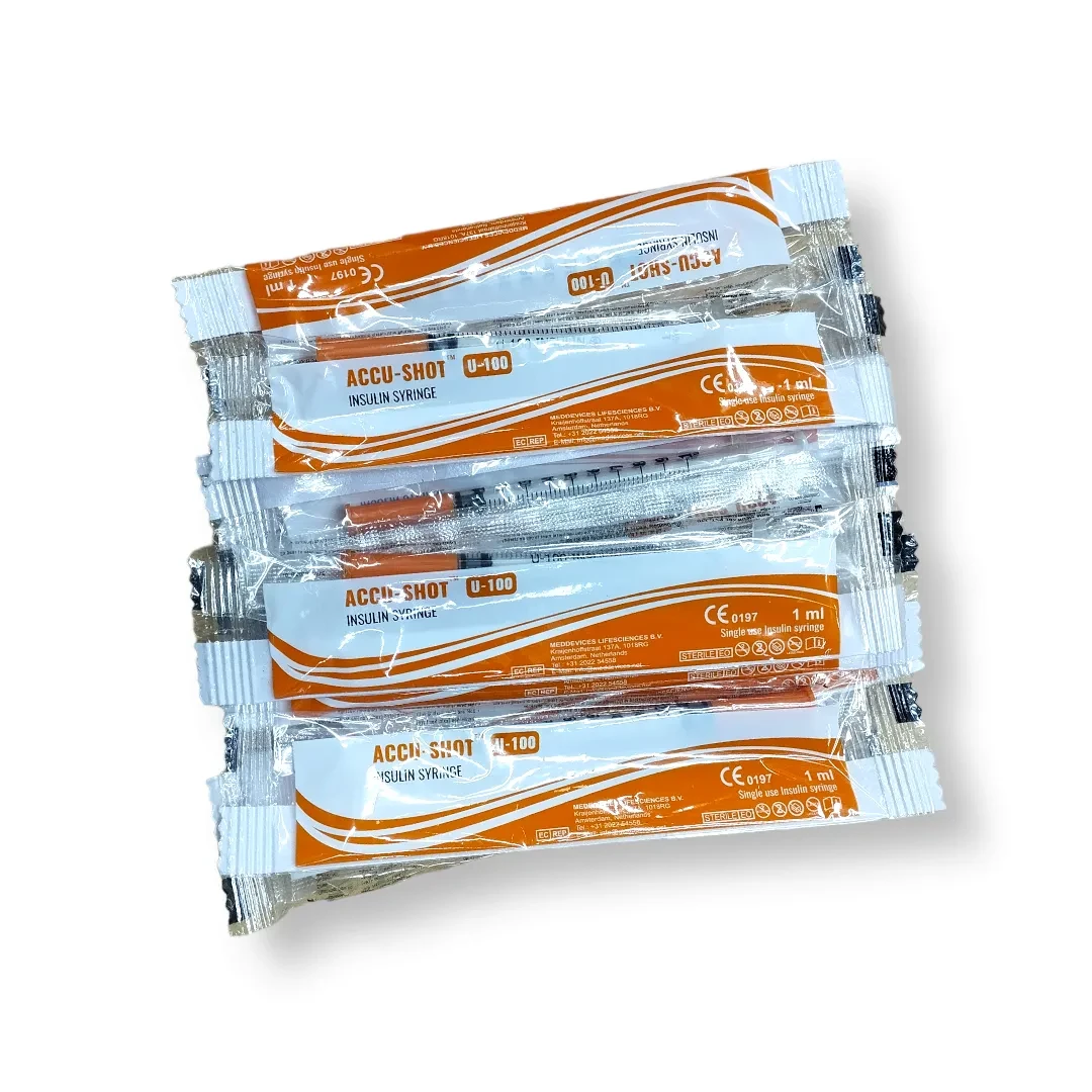 Accu-Shot U-100 Insulin Syringe 1ml