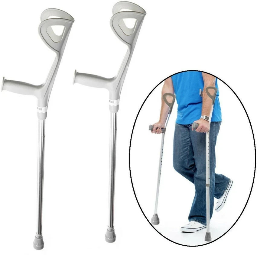Elbow Walking Crutch Hand Stick Adjustable Assorted Color - (Aluminium)