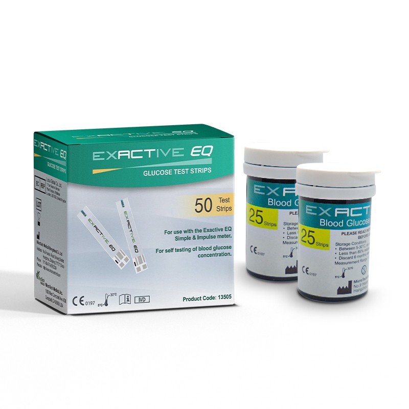 EXACTIVE EQ Blood Glucose Test Strips – 50 Strips
