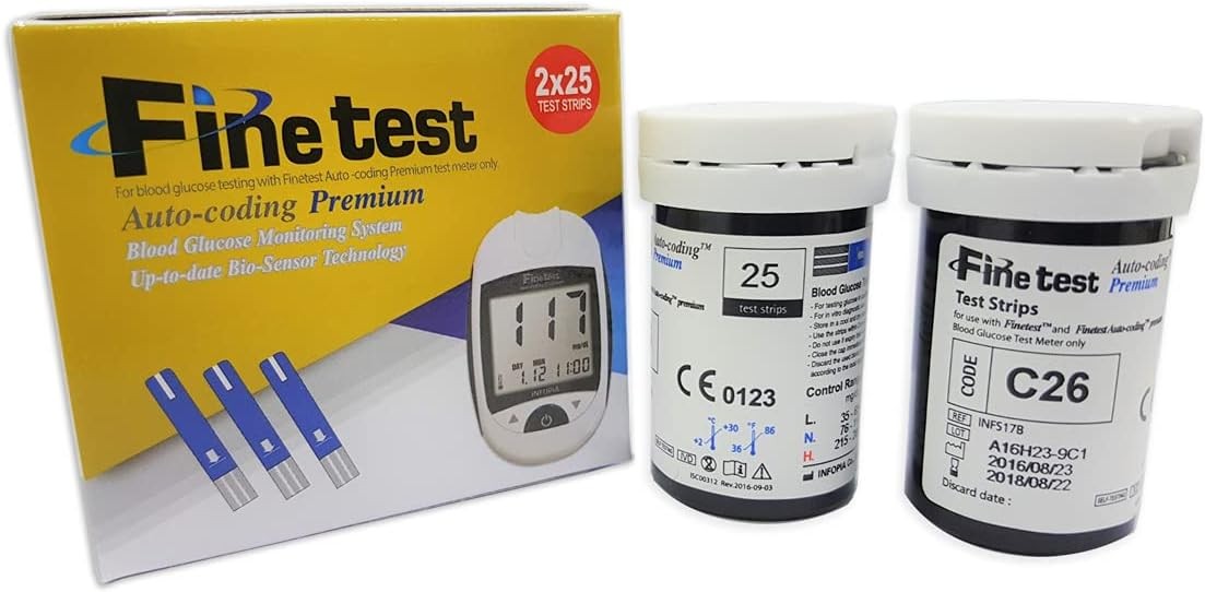 Fine Test Blood Glucose Test Strips – 50 Strips