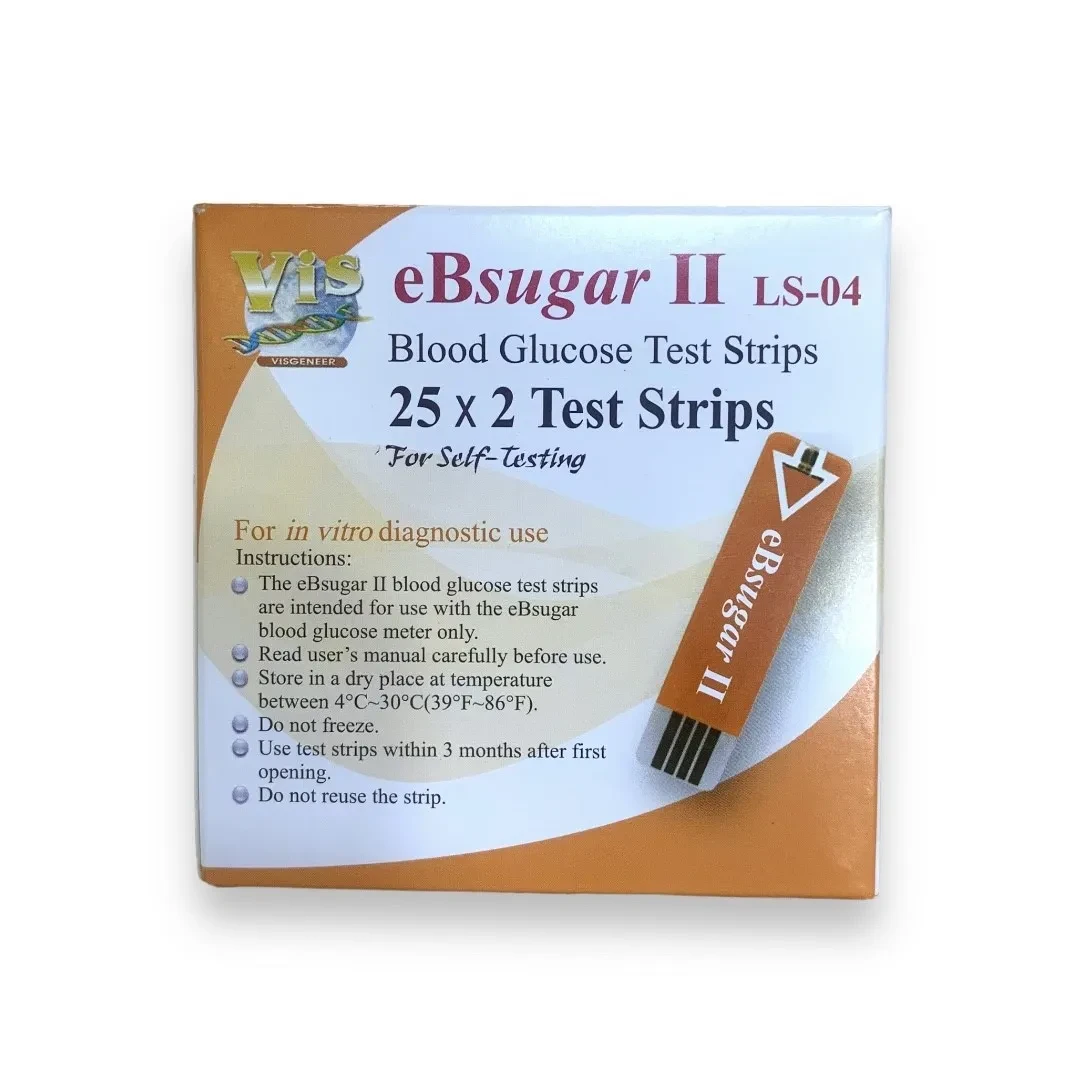 eBsugar II LS04 Blood Glucose Test Strips – 50 Pcs
