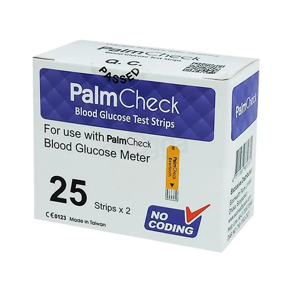 Palm Check Blood Glucose Test Strips 25 pcs