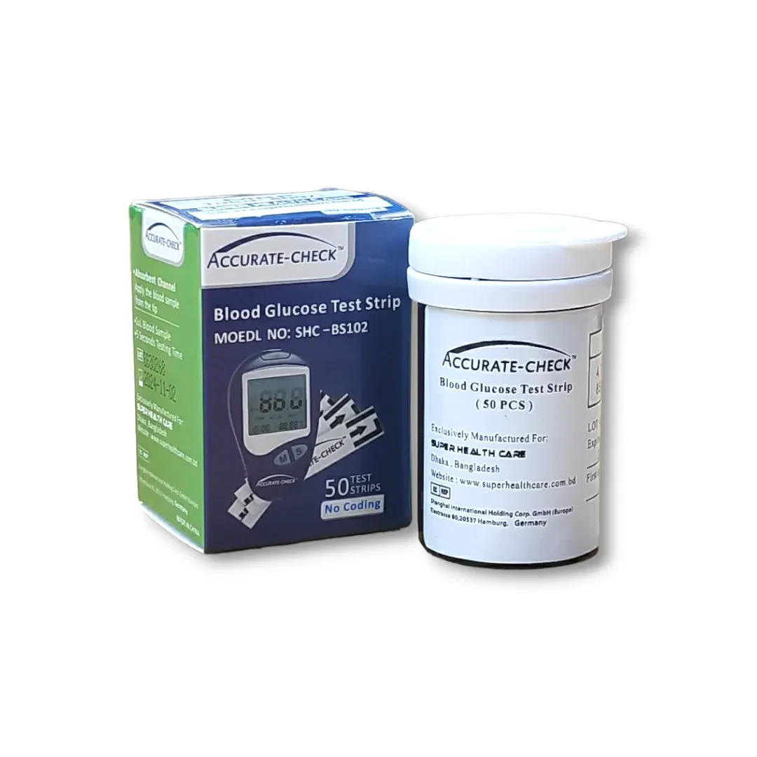 Accurate-Check Blood Glucose Test Strips - 50 Pcs