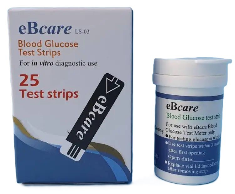 Ebcare Blood Glucose Test Strip (25 Strip)