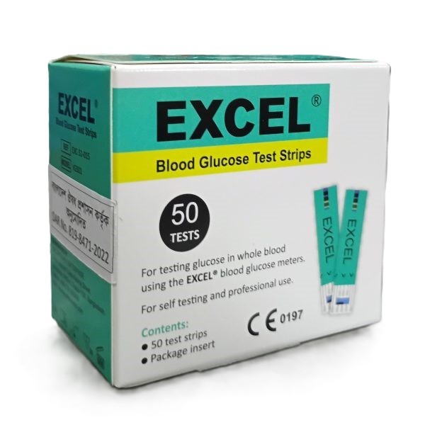Excel Blood Glucose Test Strips – 50 pcs