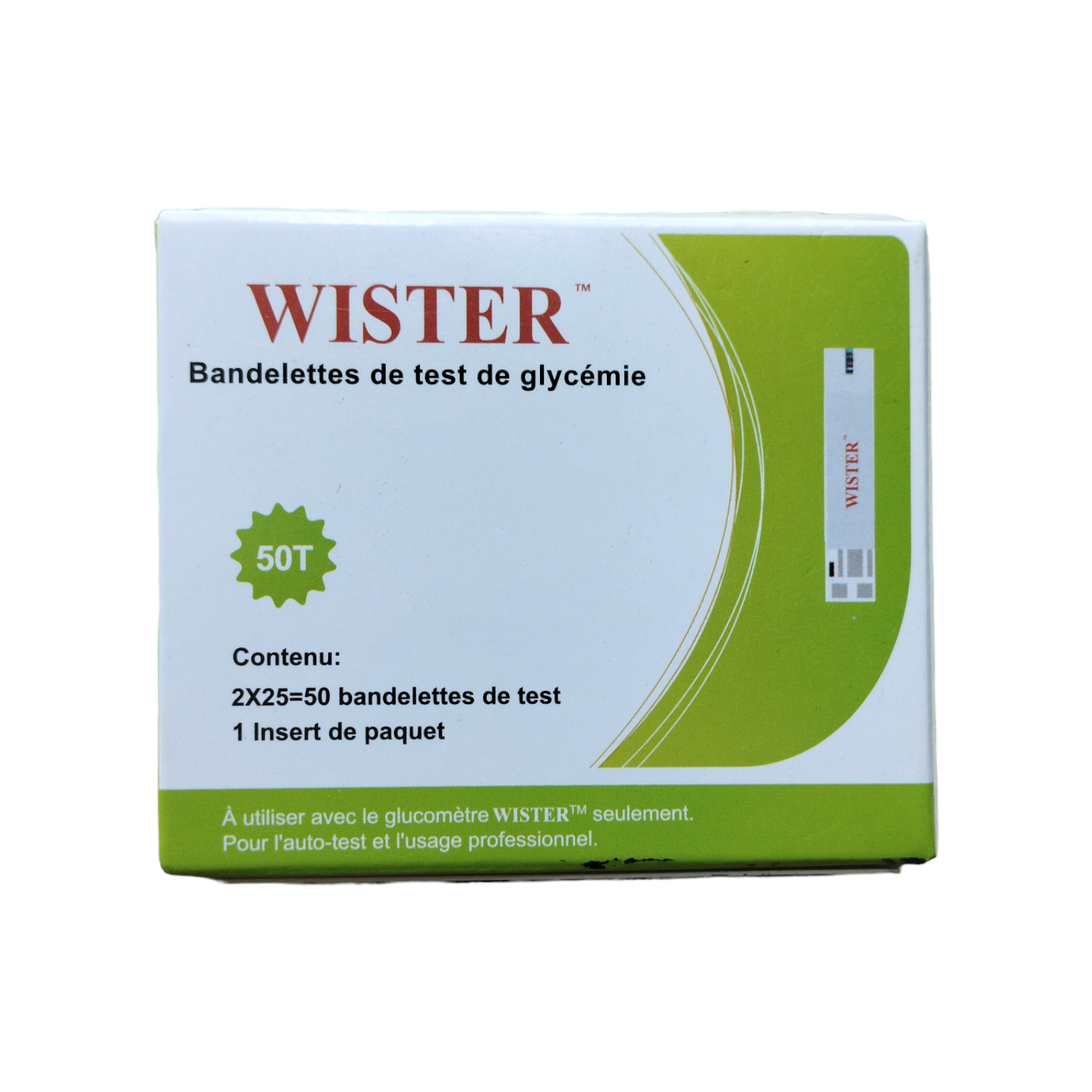 Wister Blood Glucose Test Strips 25*2 = 50 Box