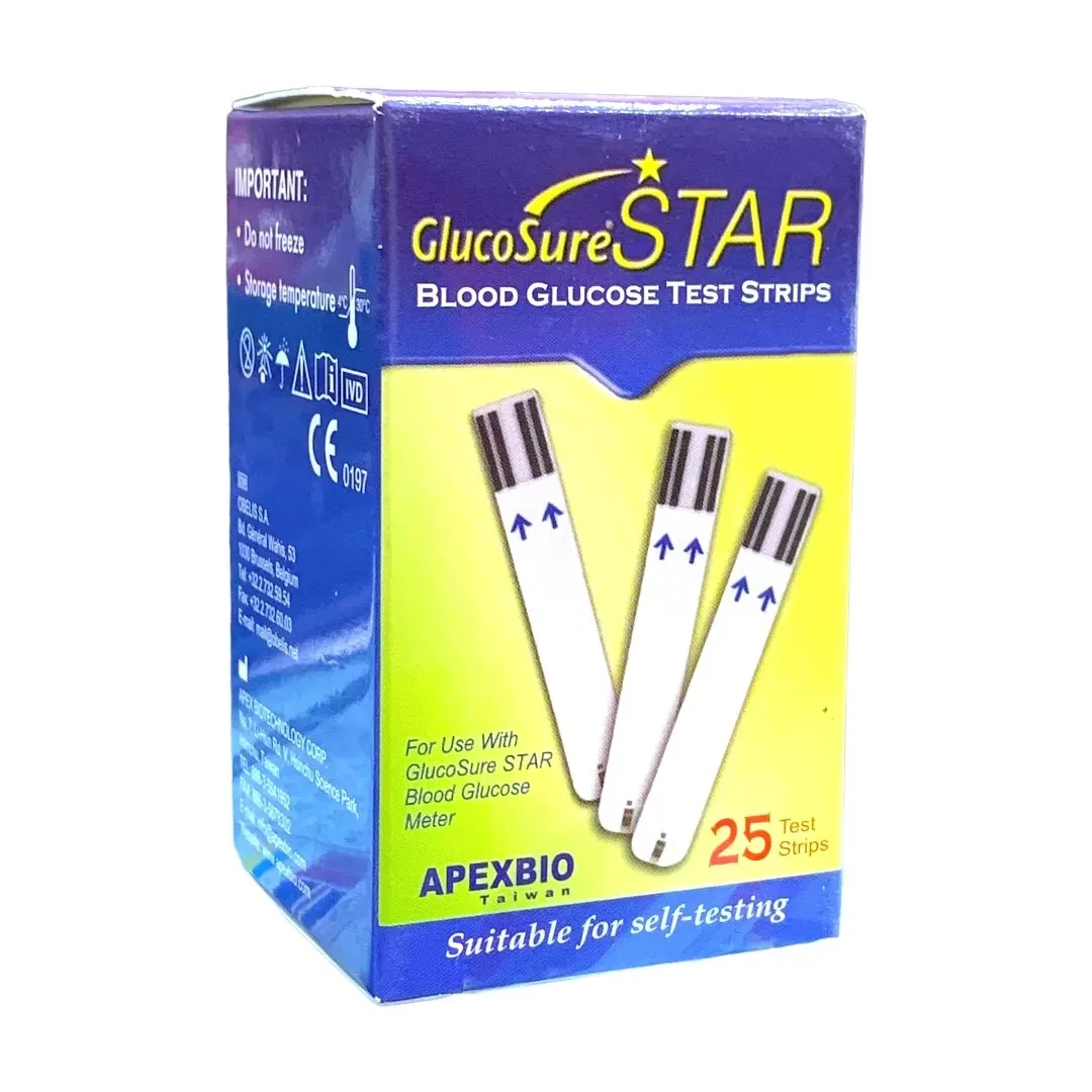 GlucoSure Star Blood Glucose Test Strip - 25 Pcs