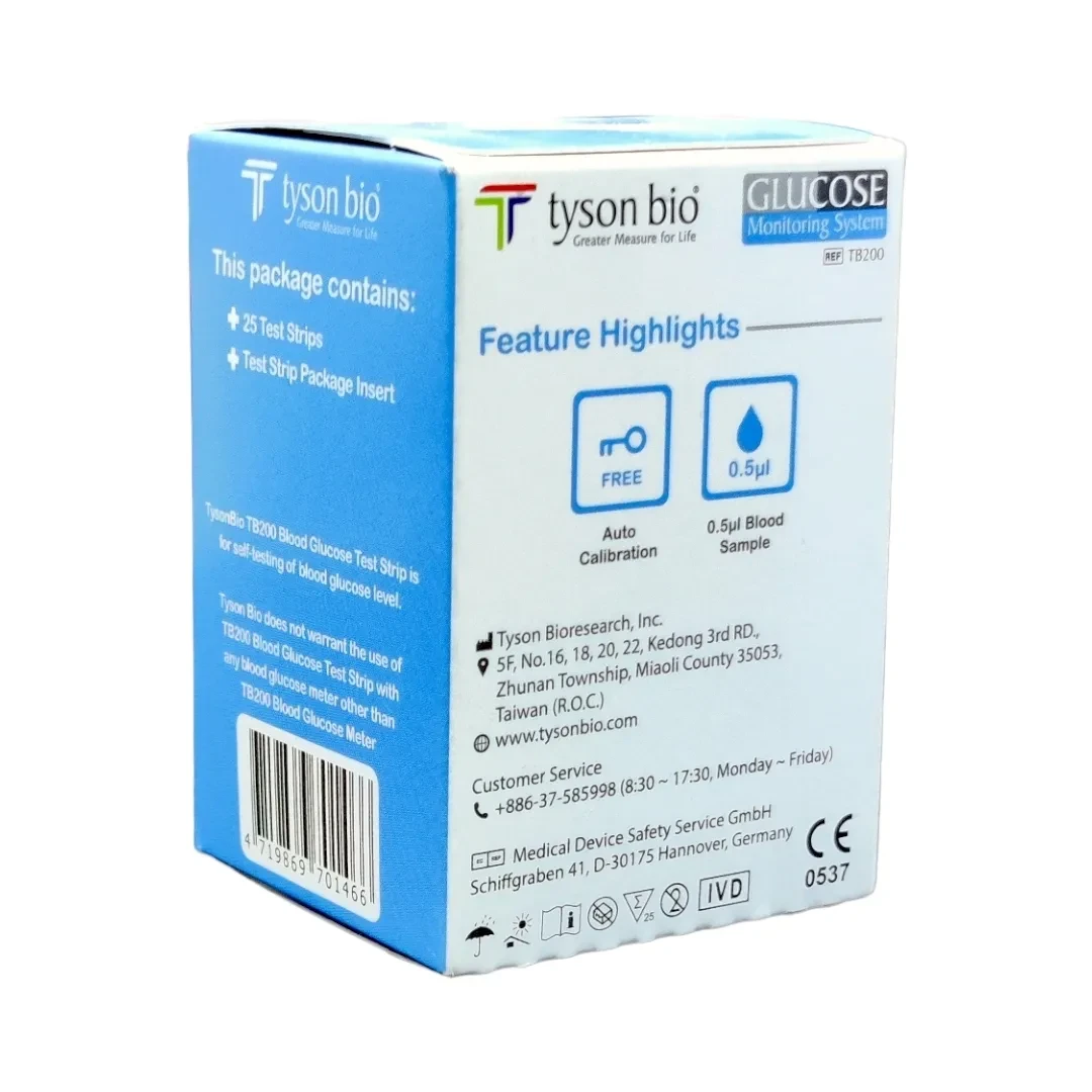 Tyson Bio TB200 Blood Glucose Test Strip - 25 Pcs