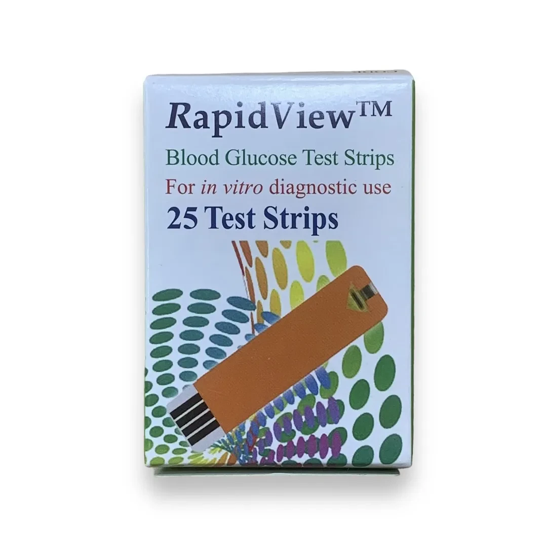 Rapid View Blood Glucose Test Strip - 25 Pcs