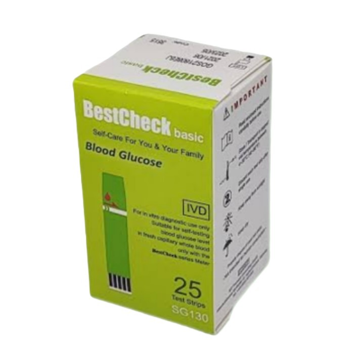 BestCheck Basic Blood Glucose Test Strips - 25 Pcs