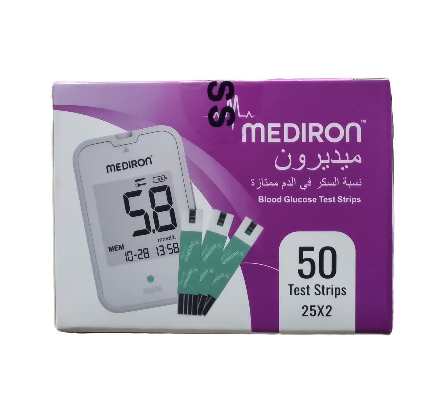 Mediron Blood Glucose Test Strips 50/Pc