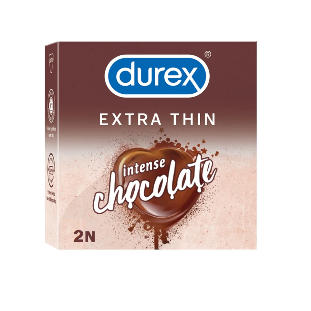 Durex Extra Thin Intense Chocolate Flavoured Condom - 2Pcs Pack(India)