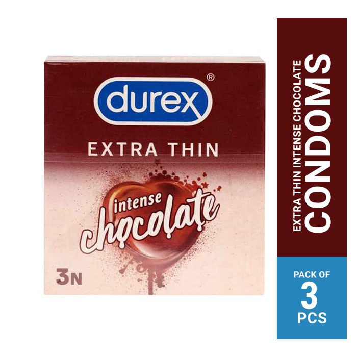 Durex Extra Thin Intense Chocolate Flavoured Condom - 3Pcs Pack(India)