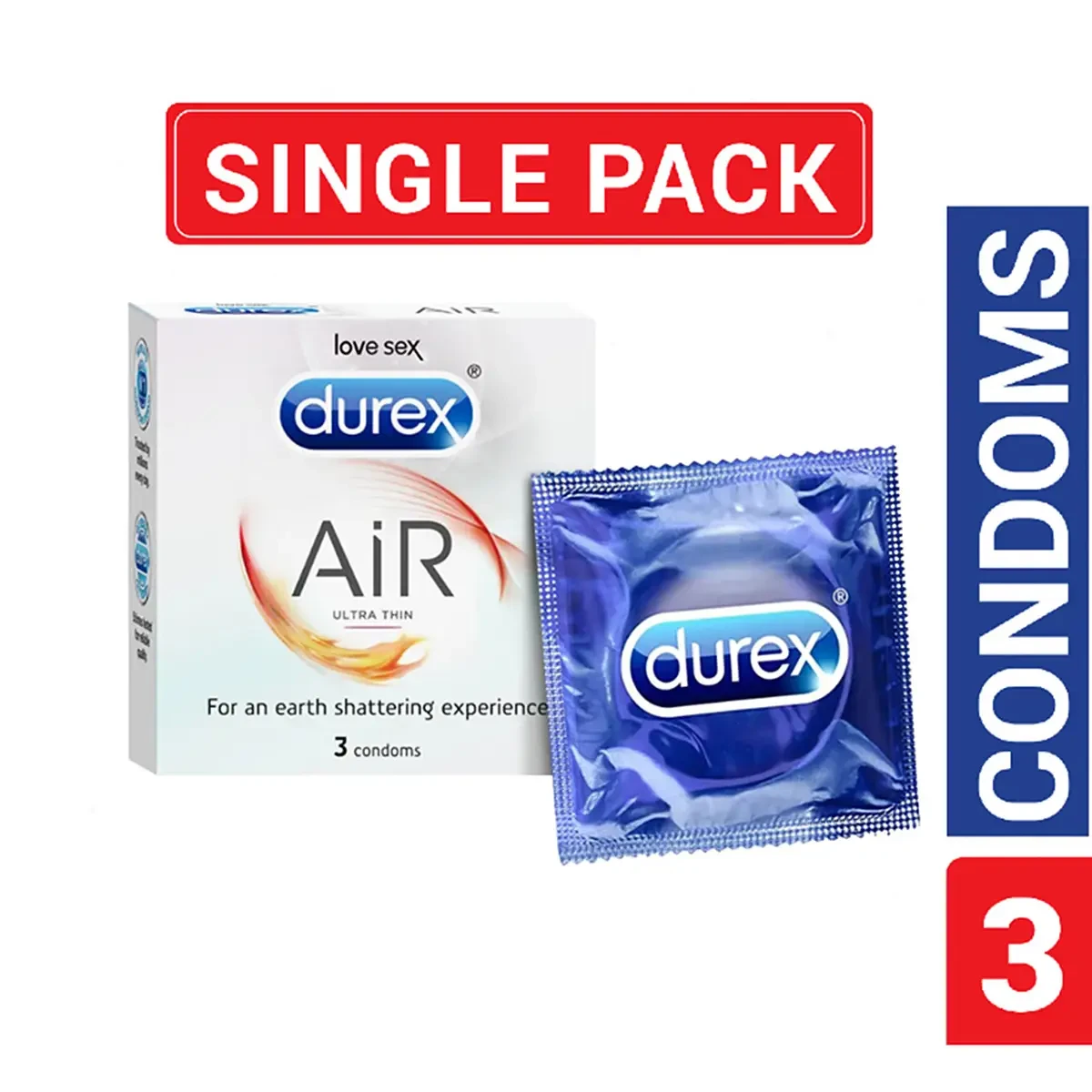 Durex Air Ultra Thin Condom for Men - 3Pcs Pack