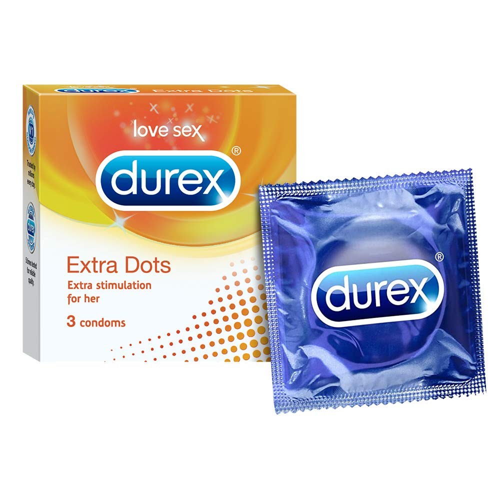 Durex Extra Dotted Condoms for Men - 3Pcs Pack