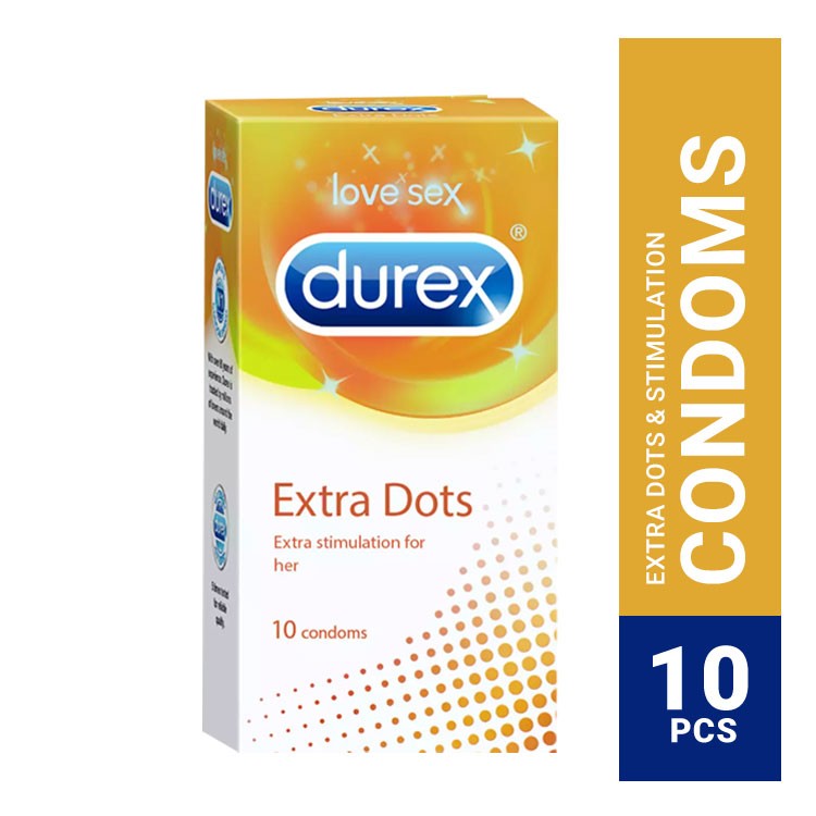 Durex Extra Dotted Condoms for Men - 10Pcs Pack