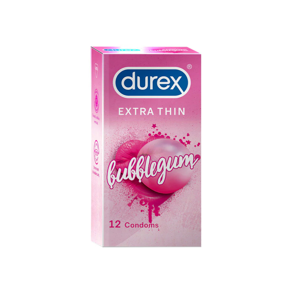 Durex Extra Thin Bubblegum Flavoured Condom - 12Pcs Pack