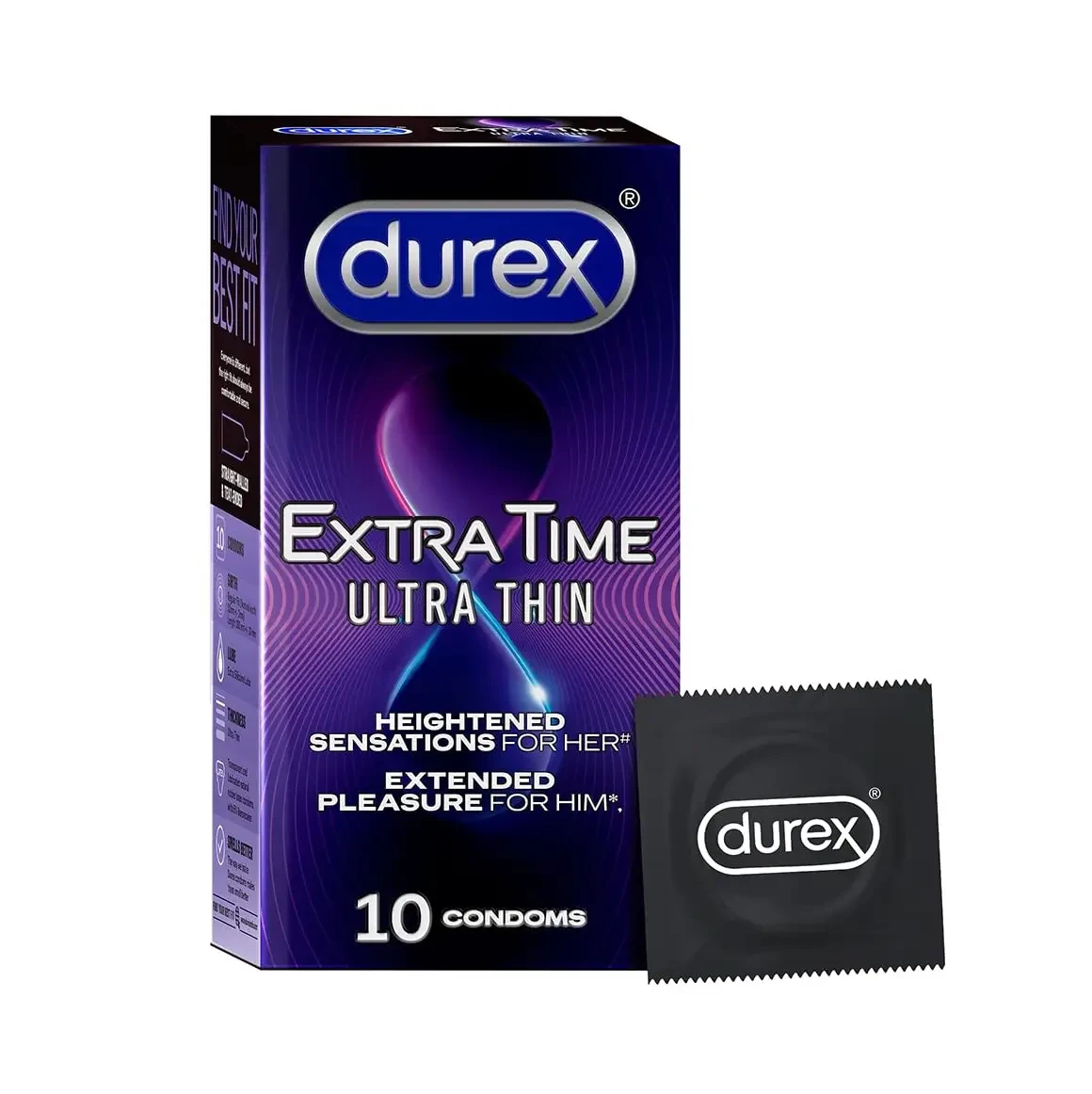 Durex Extra Time Ultra Thin Condom  - 10Pcs Pack(Thailand)