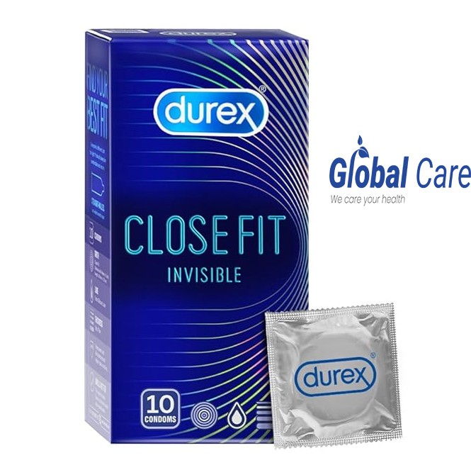 Durex Close Fit Invisible 49mm Small Better Fit Ultra Thin Condom - 10Pcs Pack