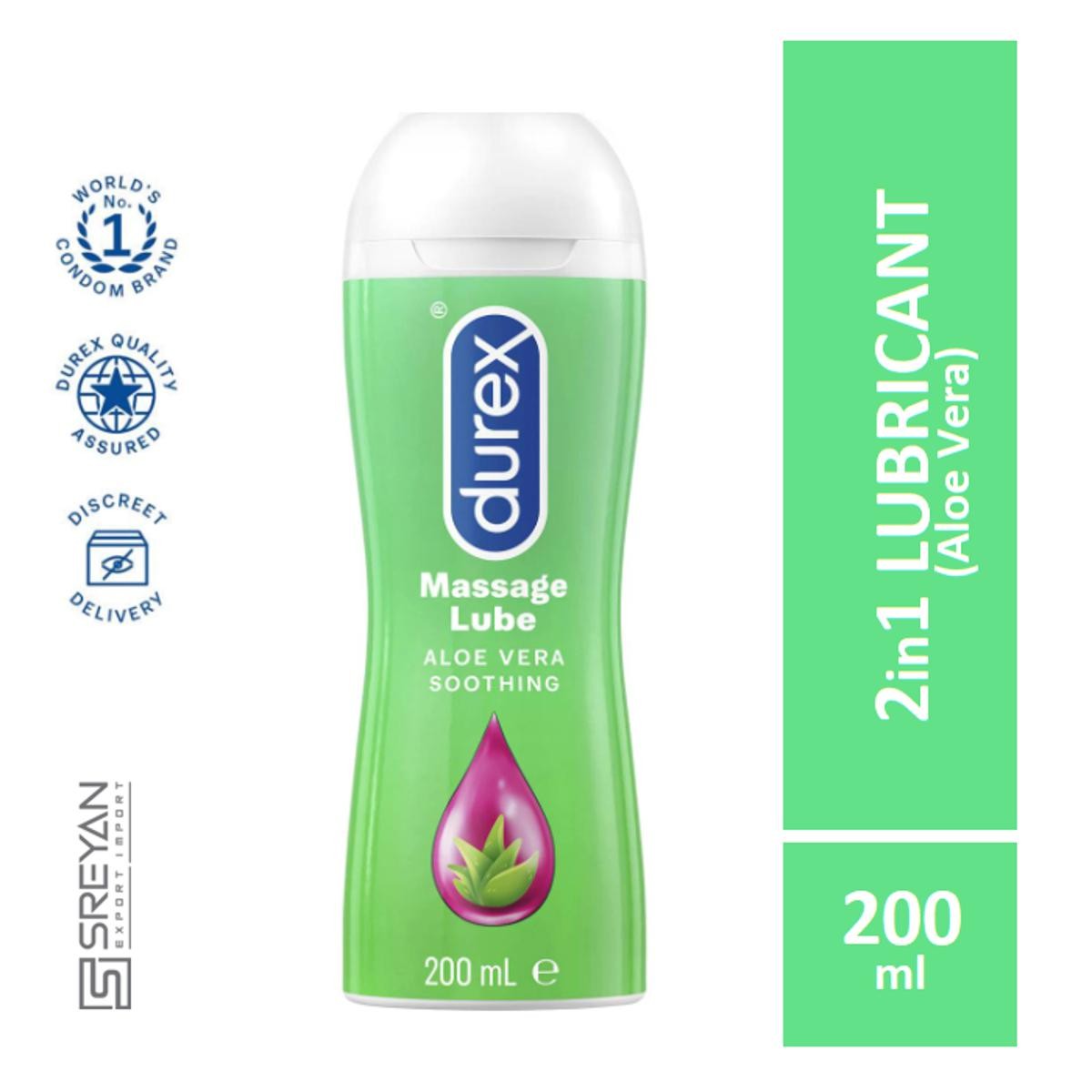 Durex Play Aloe Vera 2 in 1 Massage Gel Intimate Lubricant - 200ml(UK)