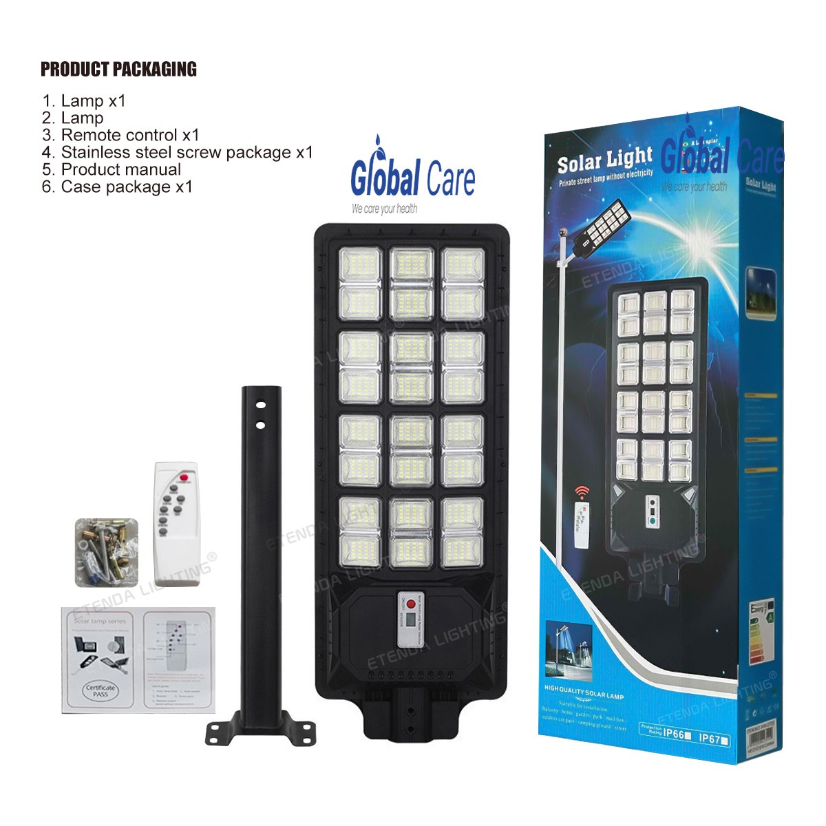 Solar LED Street Light 300W  Motion Sensor High power  Lighting